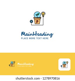 Creative Power plant Logo Design. Flat color Logo place for Tagline. Vector Illustration