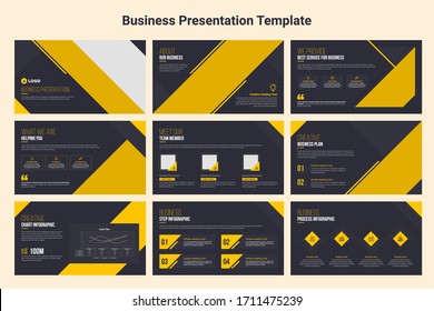 Creative power point presentation template design set. presentation background, Keynote, brochure design, website slider, landing page design, annual report.