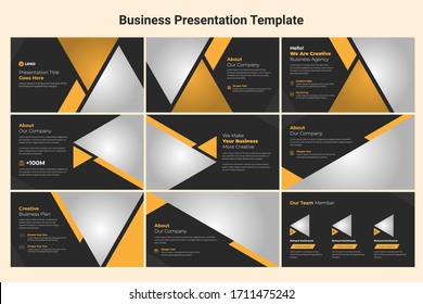 Creative power point presentation template design set. presentation background, Keynote, brochure design, website slider, landing page design, annual report.