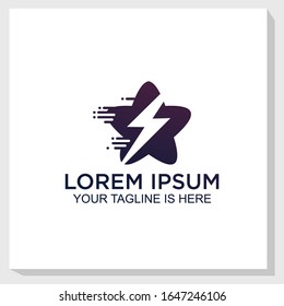 diseño de plantilla de logotipo de estrella de poder creativo vectorial, inspiración de diseño de logotipo de energía