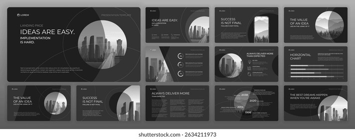 Creative Powerpoint presentation template. Modern Keynote presentation background, brochure cover design, pitch deck, proposal, agenda, annual report, Google slides, company profile, brand guidelines.