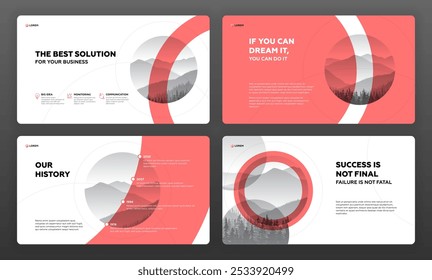 Creative Powerpoint presentation template set. Modern Keynote presentation background, brochure cover design, brand guidelines, website slider, brand guidelines, annual report, company profile.