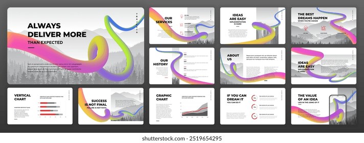 Creative Powerpoint presentation template. Use for modern Keynote presentation background, brochure design, website slider, landing page, annual report, Google slides template, company profile.