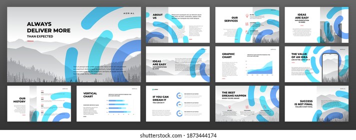 Creative powerpoint presentation templates set. Use for creative keynote presentation background, brochure design, website slider, landing page, annual report, company profile, social media banner.