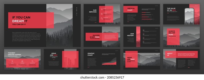 Creative powerpoint presentation templates set. Use for creative keynote presentation background, brochure design, website slider, landing page, annual report, company profile, ppt layout.