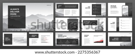 Creative Powerpoint presentation templates set. Modern Keynote presentation background, brochure cover design, pitch deck, landing page, annual report, google slides template, company profile.