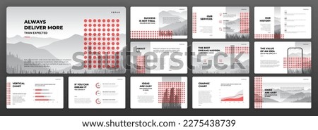 Creative Powerpoint presentation templates set. Use for modern Keynote presentation background, brochure design, website slider, landing page, annual report, google slides template, company profile.