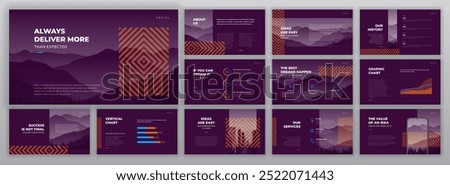 Creative Powerpoint presentation templates set. Use for modern Keynote presentation background, brochure design, website slider, landing page, annual report, company profile, Google slides powerpoint