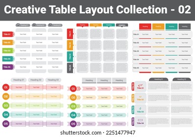 Creative PowerPoint Table Layout, 6 Different Table Format, PowerPoint Table, Creative Table Layout, PowerPoint Creative Layout Ideas