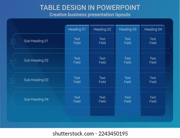  Creative PowerPoint Table Layout, Presentation Table Format, PowerPoint  Table Design Ideas 