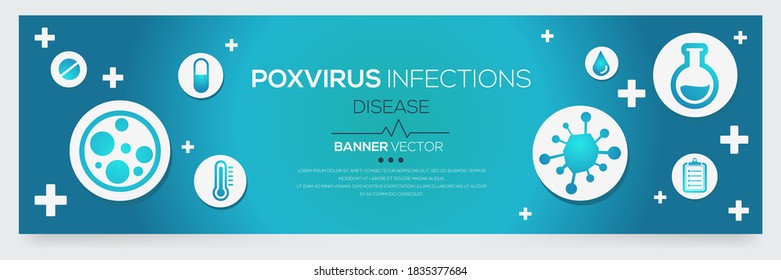 Creative (Poxvirus) disease Banner Word with Icons ,Vector illustration.	