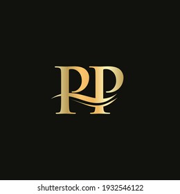 Creative PP letter with luxury concept. Modern PP Logo Design for business and company identity