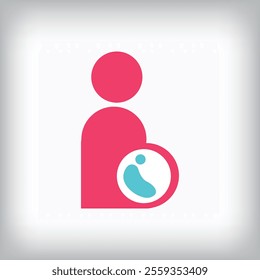 Creative pregnant woman profile logo design. It has a flat shape. vector flat style. suitable for company