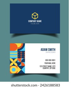 Creative premium double vector flat business card template design. 