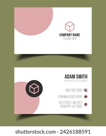 Creative premium double vector flat business card template design. 