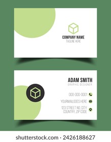 Creative premium double vector flat business card template design. 