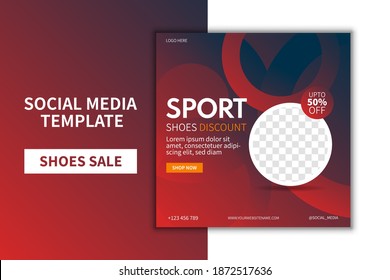 Creative premium shoes sale social media post template design concept. online promotion web  banner. shoes advertising. vector