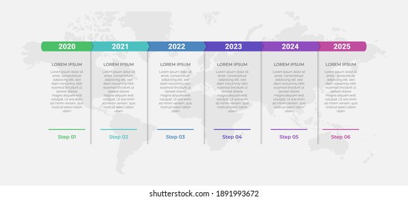 Creative Presentation Concept Design For Timeline Infographics In 6 Steps. Vertical Option Banner. Graphic Resource Elements Suitable For Workflow, Annual Report, Milestone, Business Report.