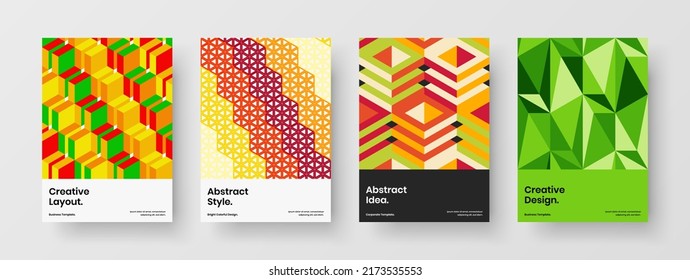 Creative presentation design vector illustration composition. Premium geometric pattern company identity layout collection.