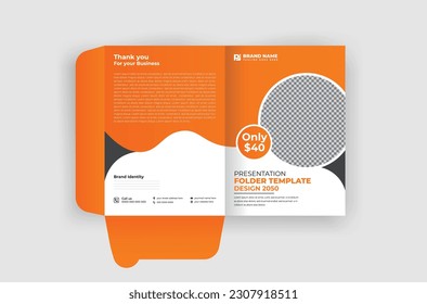Creative presentation folder design template premium vector
