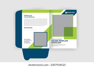 Creative presentation folder design template premium vector