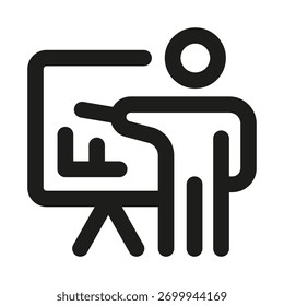 Creative Presentation icon representing business report, public speaking, and project explanation
