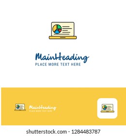 Creative Presentation on laptop  Logo Design. Flat color Logo place for Tagline. Vector Illustration