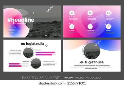 Creative presentation templates with editable design elements and infographics. Background for presentation. Vector Slide, flyer, report, marketing, advertising, annual report, banner