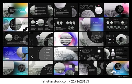 Creative presentation templates elements on a black background. Vector infographics. Use in Presentation, flyer and leaflet, corporate report, marketing, advertising, annual report, banner.