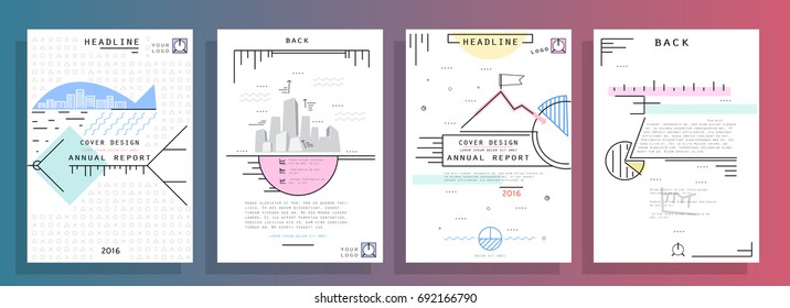 Creative presentation templates. Flat design vector infographic elements for slides, annual report, brochure, flyers, web design and banner