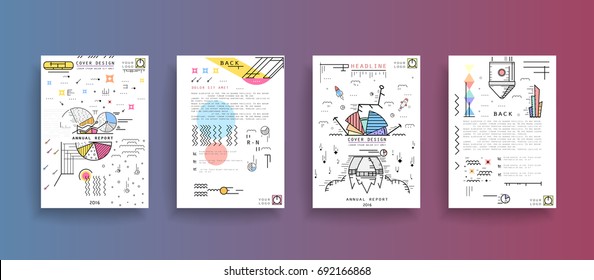 Creative presentation templates. Flat design vector infographic elements for slides, annual report, brochure, flyers, web design and banner