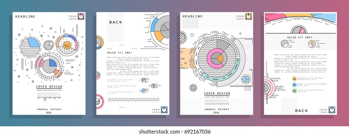 Creative presentation templates. Flat design vector infographic elements for slides, annual report, brochure, flyers, web design and banner