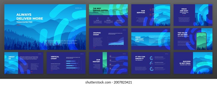 Creative presentation templates set. Use for creative presentation background, brochure design, website slider, landing page, annual report, company profile.