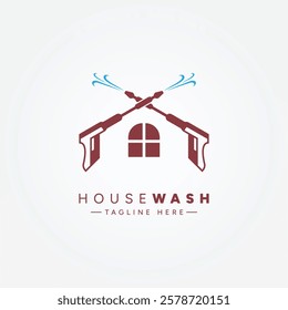 Creative Pressure Washing Logo Template for House Cleaning Services