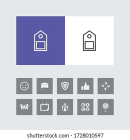 Creative Price Tag Line Icon with Bonus Icons. 