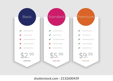 creative pricing business template design
