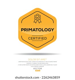 Creative (Primatology) Certified badge, vector illustration.