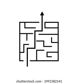 creative problem solving icon. strategy in a labyrinth