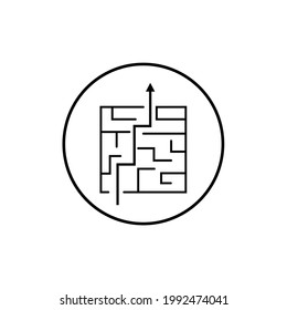 creative problem solving icon. strategy in a labyrinth