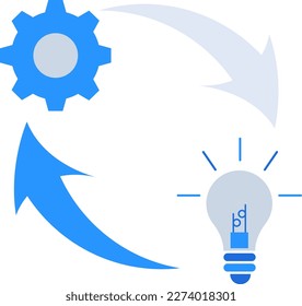 Icono creativo de administración de negocios de procesos con estilo de contorno azul. diseño, web, negocios, símbolo, proceso, tecnología, idea. Ilustración vectorial