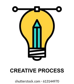 Creative Process Color Line vector Icon