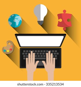 Creative process design with colorful icons, vector illustration eps 10