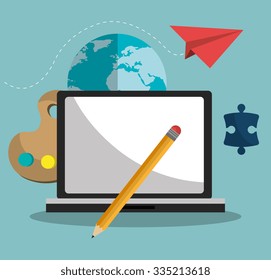 Creative process design with colorful icons, vector illustration eps 10