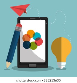 Creative process design with colorful icons, vector illustration eps 10