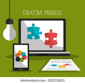 Creative process design with colorful icons, vector illustration eps 10