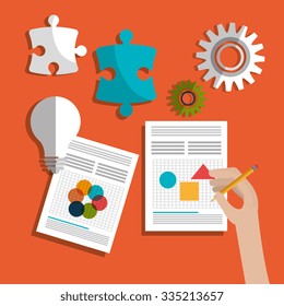 Creative process design with colorful icons, vector illustration eps 10