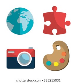 Creative process design with colorful icons, vector illustration eps 10