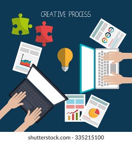Creative process design with colorful icons, vector illustration eps 10