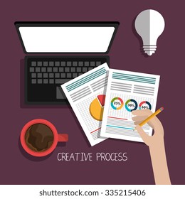 Creative process design with colorful icons, vector illustration eps 10