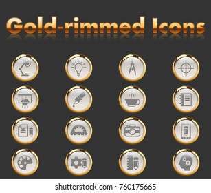 creative process gold-rimmed icons for your creative ideas